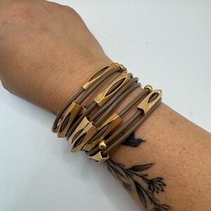 Gold and Brown Multi-Layered Bracelet boho style